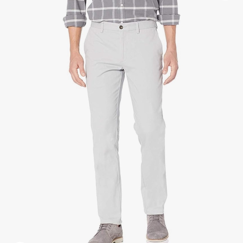 2 Pairs Mens Slim Fit Wrinkle Resistant Chino Pants 34x32